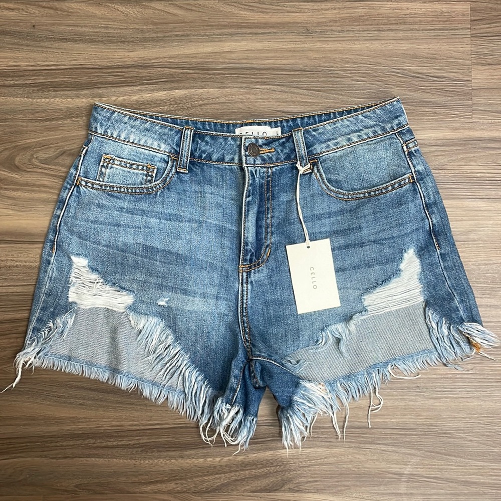 Womens Cello Denim Cutoff Shorts Size Large NWT